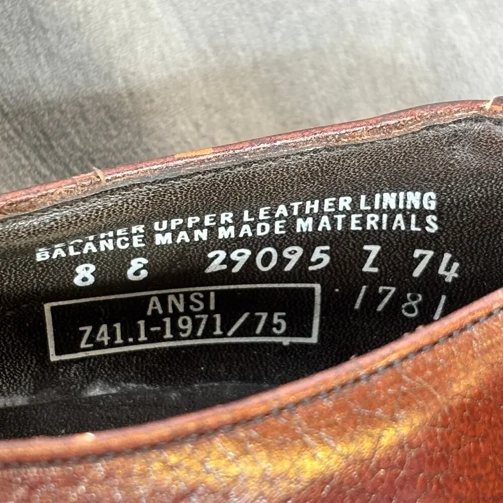 Safety Toe Loafers Lehigh Goodyear Welted Oil Proof Sole Men's Brown Size 8E USA